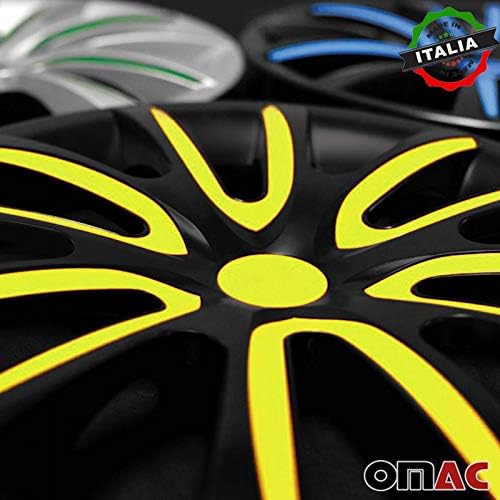 OMAC 16 -inčni hubcaps za Chevrolet Suburban Crno -žuto 4 PCS. Poklopac naplataka na kotači