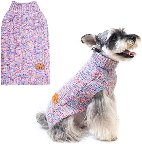 Beautyzoo mali pseći džemper -Turtleneck pulover klasični kabel pleteni zimski kaput pas hladno vrijeme odjeća za male srednje