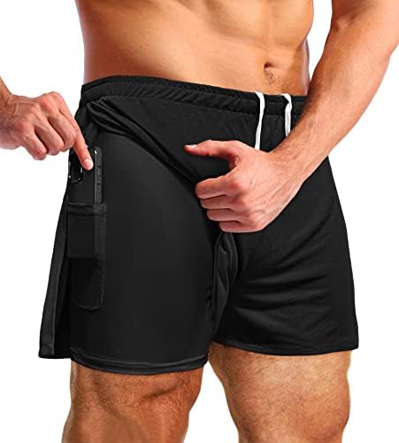 Muške 5 -inčne kratke hlače muškaraca koji trče kratke kratke hlače s kratkim hlačama za vježbanje u teretani s velikim podijeljenim