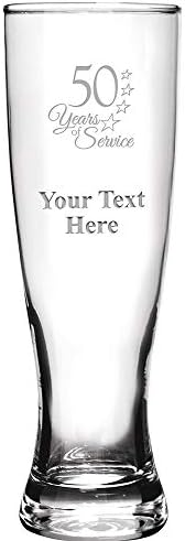 50 godina radnog staža Personalizirana čaša za pivo od 16 oz, poklon za zaposlenike po mjeri, graviranje u prilogu.