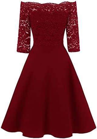 Vjenčane haljine za žene 2023 Off the rame čipkasti haljina vintage vitka fit 1950 -ih rockabilly maturalna haljina