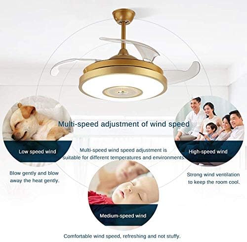 GMLSD lusteri, nevidljiva svjetla ventilatora u europskom stilu, luster za vođe kreativnosti s ventilatorom, multifunkcionalni
