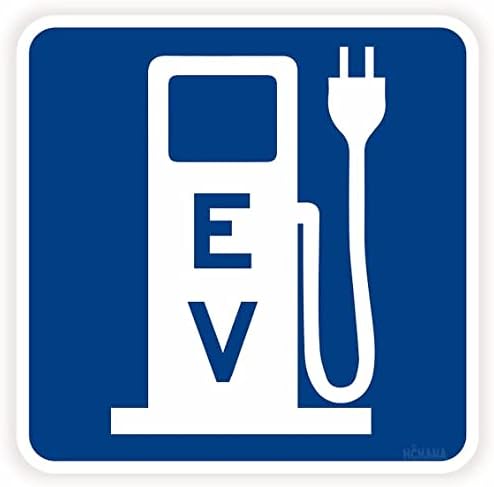 EV znak zaustavite znak i EV -ov postaja za punjenje - 12x12 inča