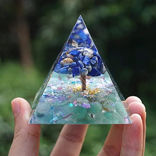 Drvo života lapis lazuli i zeleni aventurinski orgonit piramida reiki energija zacjeljivanje orgona piramid meditacija