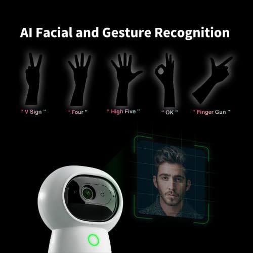 AQARA 2K sigurnosna unutarnja glavčina kamere G3 Plus Smart Svjetlo prekidača, AI prepoznavanje lica i gesta, infracrveni