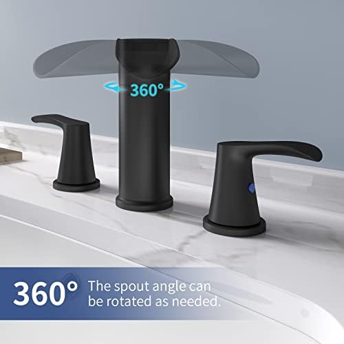 Singsuo slavine za kupaonice za sudoper 3 rupa, 8 -inčni vodostaj kupaonice s okretnim izljevom od 360 stupnjeva, 2 ručka