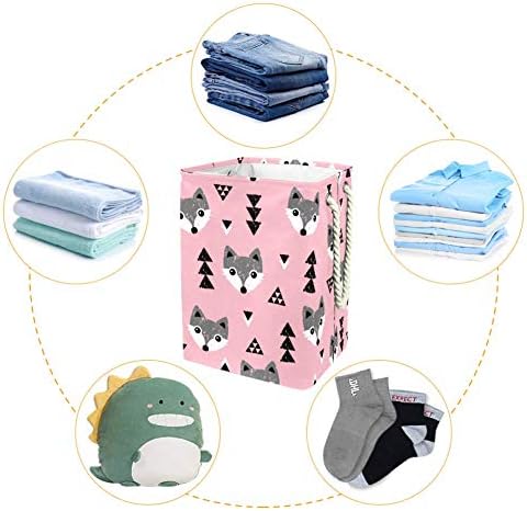 Inhomer Geometric Baby Fox Kids 300d Oxford PVC vodootporna odjeća Očasna košarica za pranje rublja za deke odjeće za odjeću