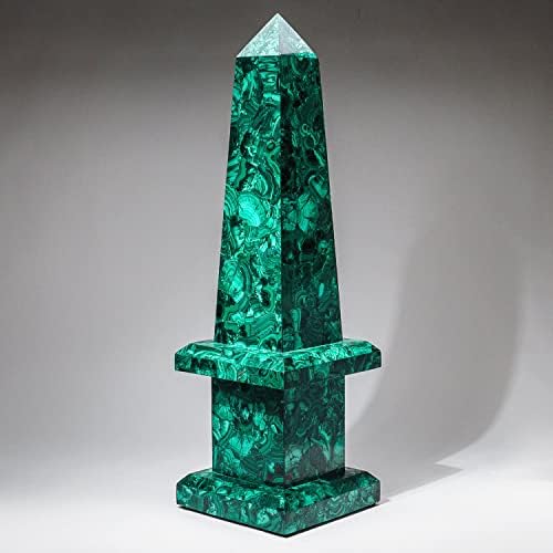 Astro galerija dragulja Veliki istinski polirani malahitni obelisk - Mk -OB1