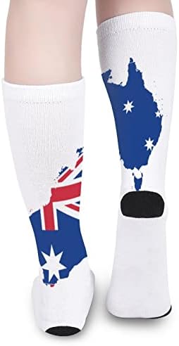 Karta australske zastave tiskane čarape za podudaranje boja Atletska koljena visoke čarape za žene muškarce