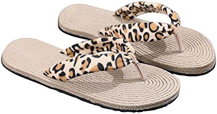 Ljetne papuče za žene Boemske cvjetne udobne sandale s ravnim plažama Slajpovi imitacija konopca konop potplati putnici putnici