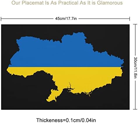 Ukrajinska karta zastava PVC prostirke za stol za pranje placemata stol za stol za stol za blagovaonicu