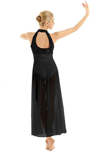Hansber ženska lirička plesna haljina bez rukava bez rukava mrežica Skirna leotard suvremena plesna odjeća
