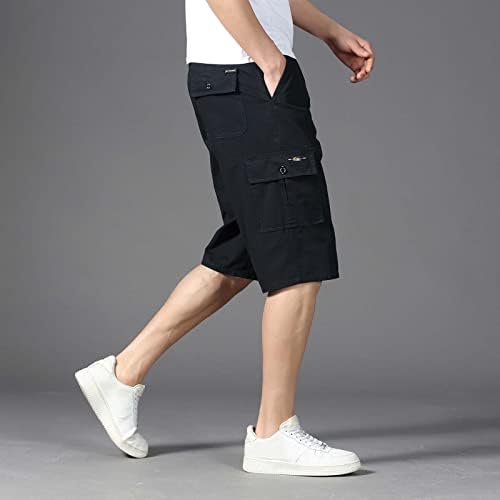 AIOUIOS muške ležerne elastične elastične kratke hlače u skladu s ljetnim treninzima kratke hlače trčanje kratke hlače crne