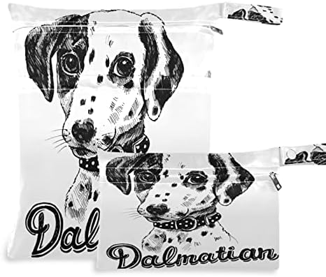 Zzxxb dalmatinski pas vodootporna mokra vrećica za višekratnu uporabu pelena mokra suha torba s patentnim zatvaračem za putovanje