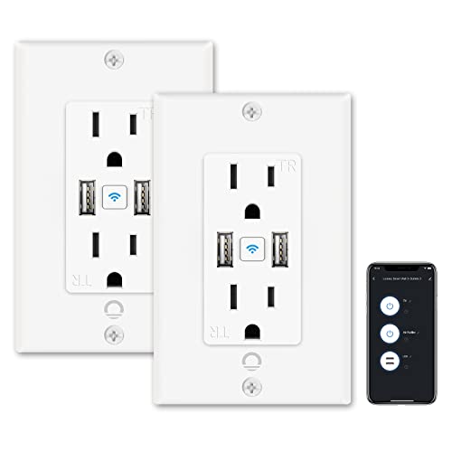 Lumary Smart Wall Outlet s USB-pametnim električnim utičnicama koji rade s Alexa, Google Home, 15 amp, nije potreban Hub,
