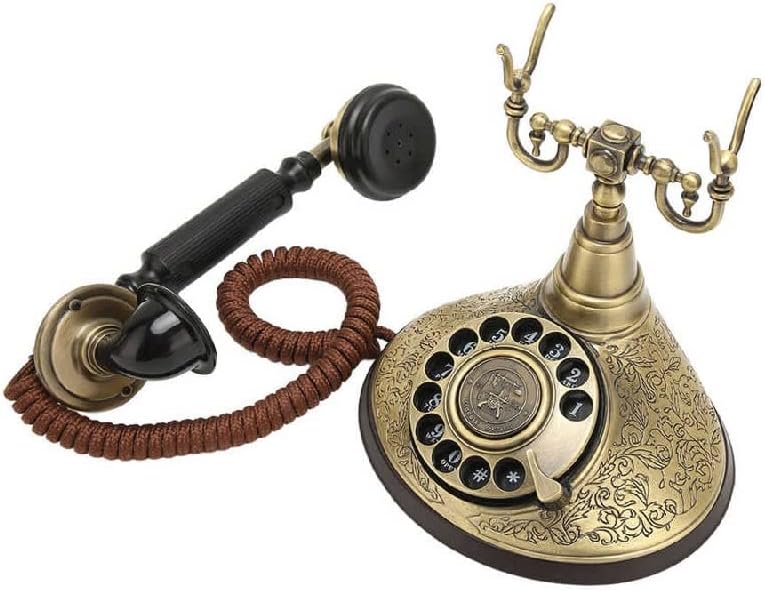 MJWDP Vintage Telefon rotirajuće kabel za biranje staromodni telefon s prilagodbom glasnoće zvona za slušalice za studijsku