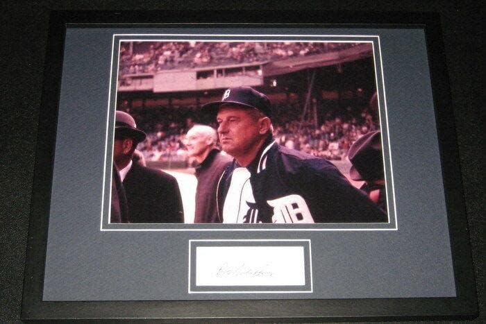 Bob Scheffing potpisan uokviren 11x14 prikaz fotoaparata JSA Tigrovi - Autografirane MLB fotografije