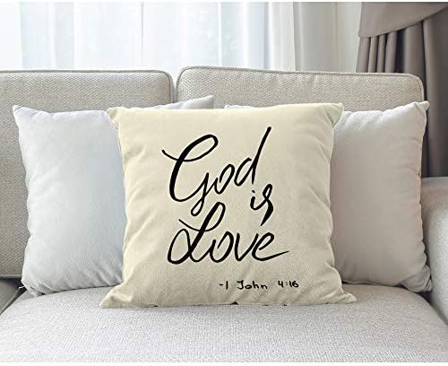 Poklopac jastuka za bacanje musliona Inspiracijski citat 18x18 inča s Bogom je ljubav kršćanska slova Biblijski stih kvadratni