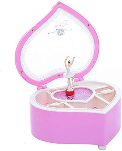 Organizator nakita za žene djevojke ružičasta plesačica mehanička glazbena kutija dvostruka kutija za nakit u obliku srca
