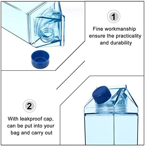 Doitool kvadratna boca s vodom ravna mliječna boca prazna boca za piće prozirna kvadratna boca mlijeka Propusna sportska
