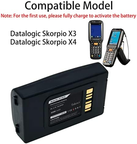 Gikysuiz 5 Zamjenska baterija paketa za DataLogic BT-0016 Kompatibilno sa Skorpio X3 Skorpio X4 Barcode Skener 3.7V/5200mah
