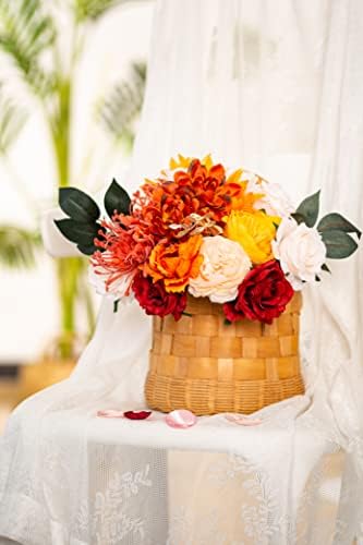 Šik terakota umjetno cvijeće dahlia brunt narančasto cvijeće kombinacija za diy vjenčane bukete središnji dijelovi aranžmana