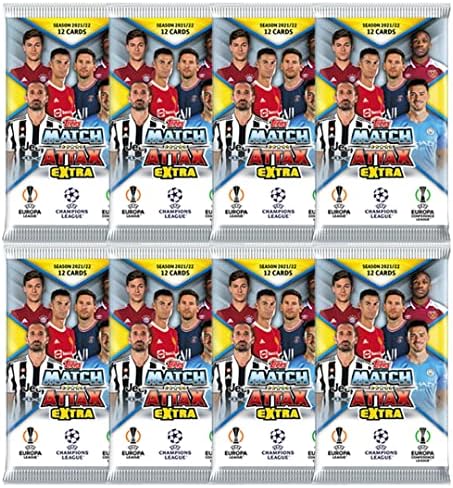 2021-22 Topps Match Attax Extra Champions League Cards-8-pack set