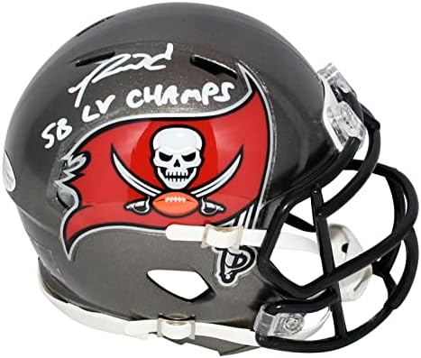 Ronald Jones iz Amelaha potpisao je brzu mini kacigu amelaha s autogramima NFL prvaka.