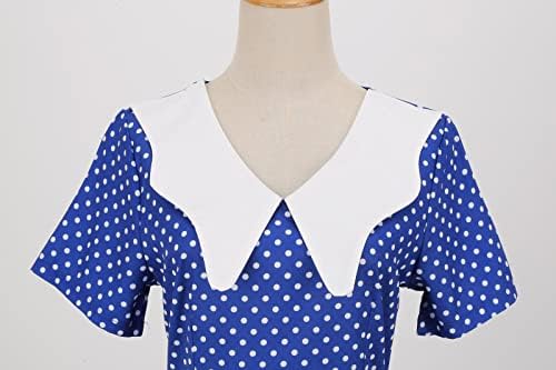 Haljina za klizač za žene ljetne žene zabava casual točkice tisak kratki rukav 1950 -ih domaćina večernja udobna haljina